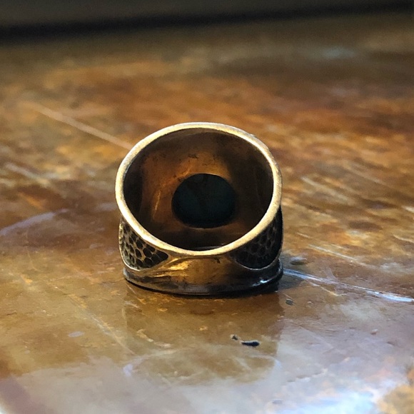 Silver Turquoise Floral Ring - Picture 3 of 6